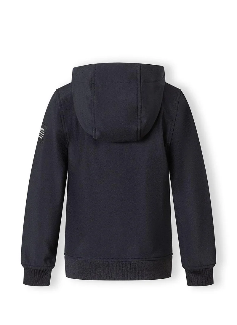 مينوتي Boys black softshell jacket with adjustable hood